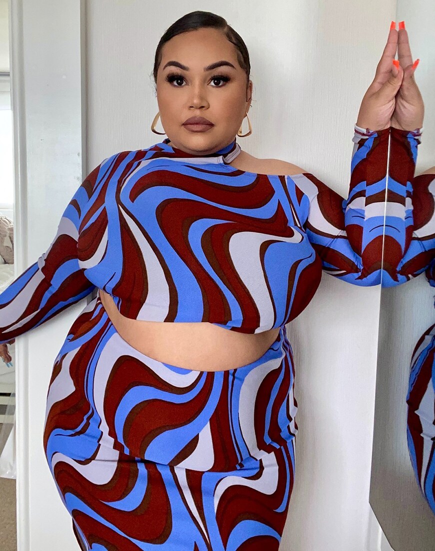 swirl print top