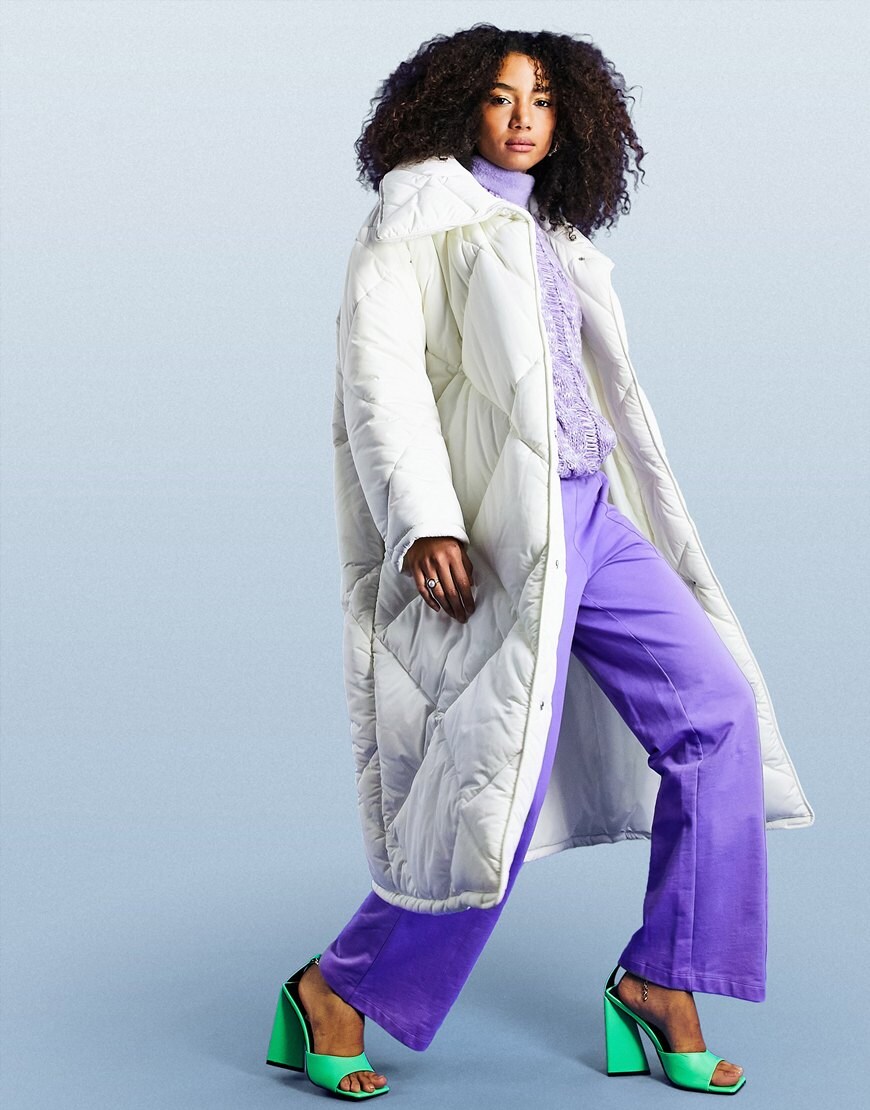 An image of a woman wearing a white coat by ASOS Design | ASOS Style Feed