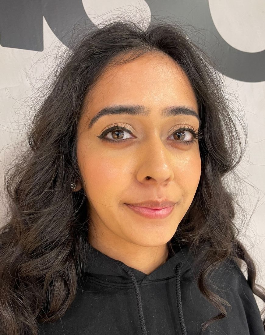 Chandni's wearing a shimmering eyeshadow and a winged liner. | ASOS Style Feed