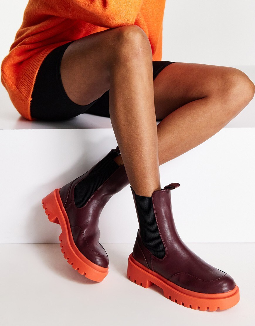 ASOS DESIGN Always coloured sole chelsea boots | ASOS Style Feed