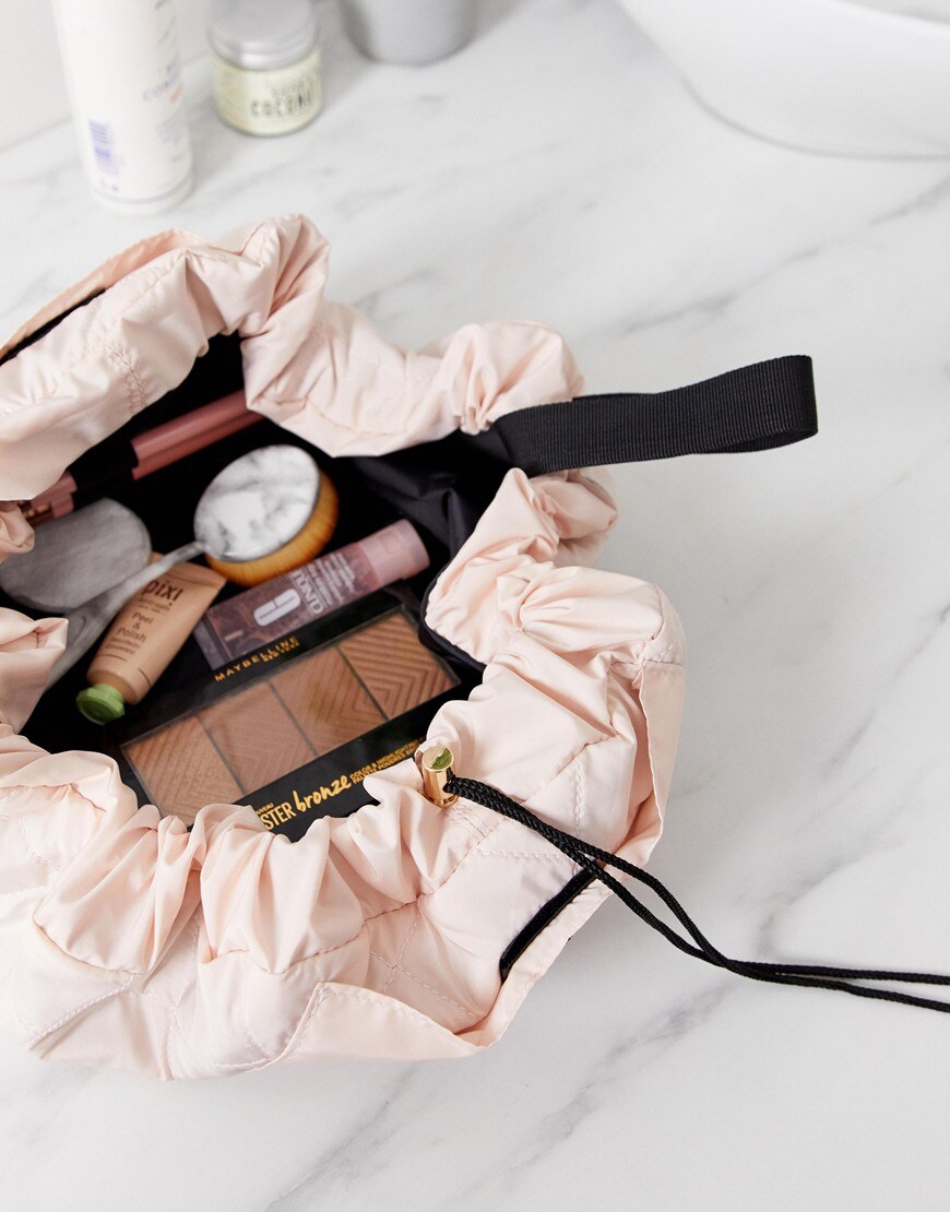 Drawstring travel makeup bag