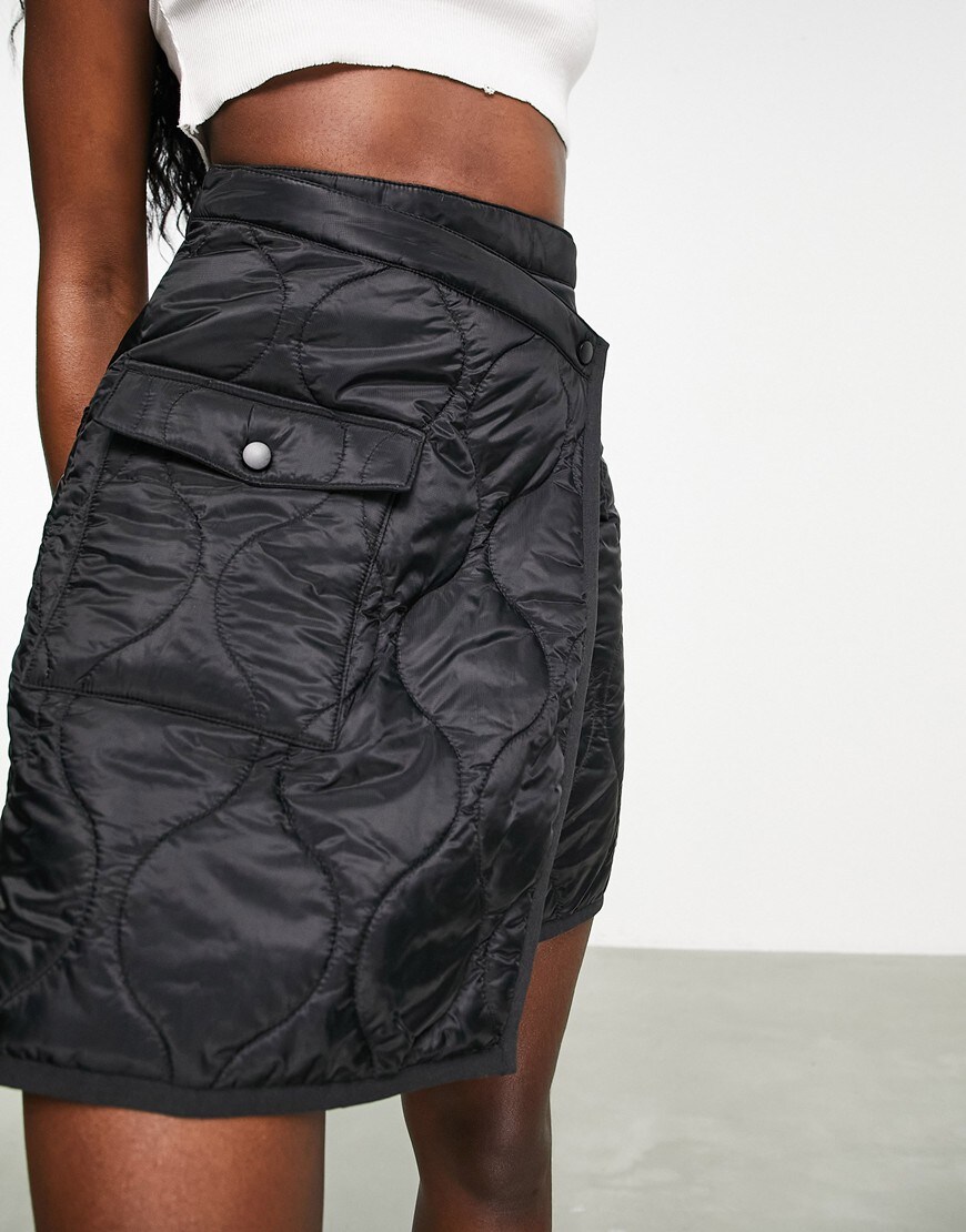 & Other Stories quilted mini skirt in black | ASOS STyle Feed
