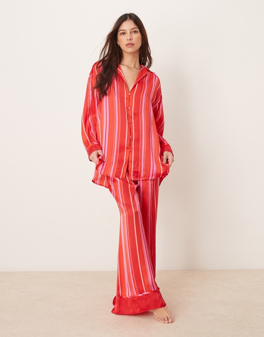 Free People dreamy days satin striped pyjama set in pink | ASOS Style Feed  a book about aperitif drinks 