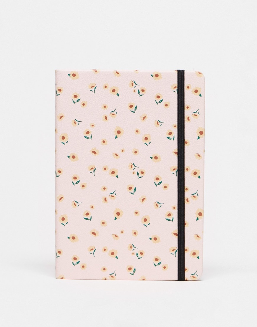 a pink notebook