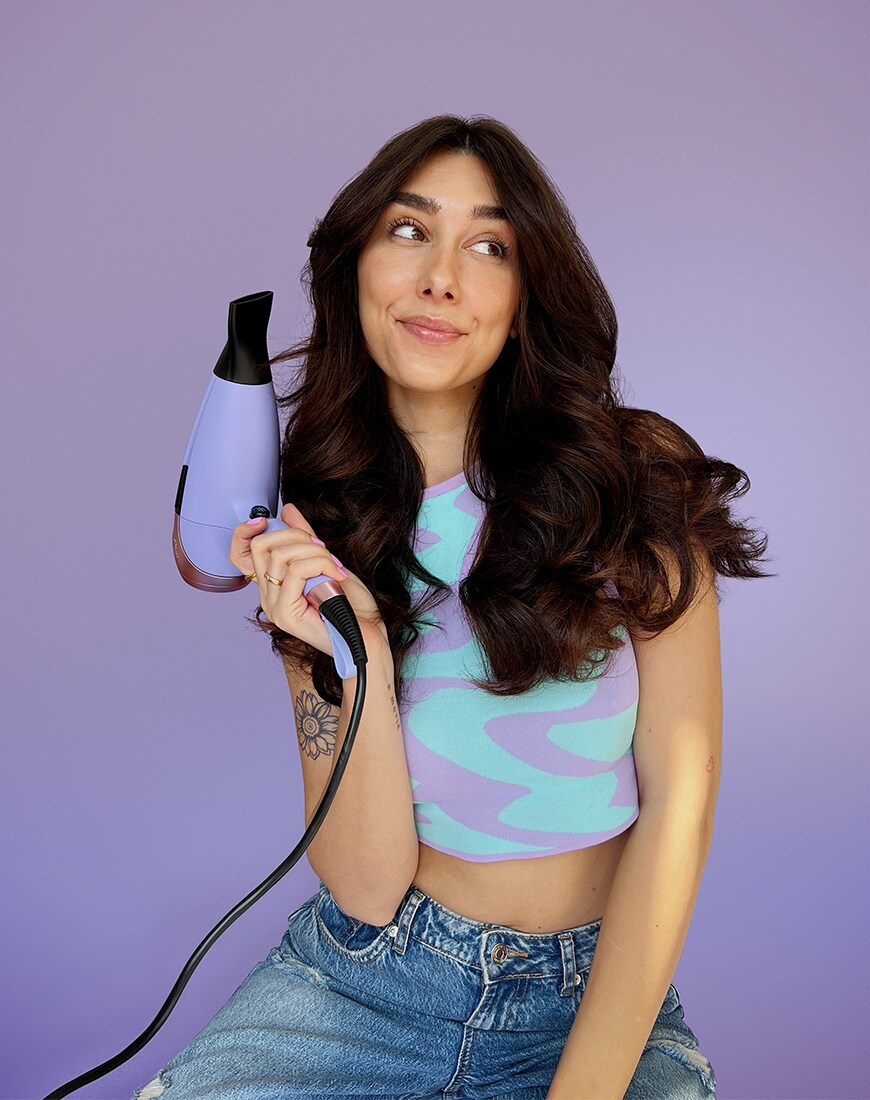As seen on @klaudiacloud. Created with the Helios Hairdryer in Purple | ASOS Style Feed