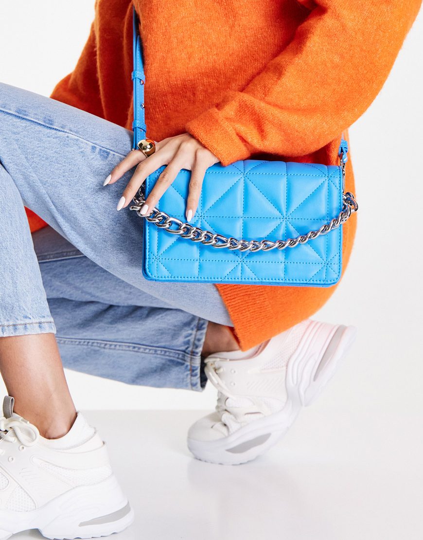 topshop blue quilted bag