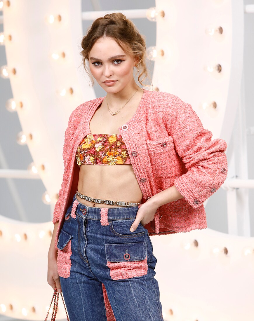 Lily-Rose Depp in pink.