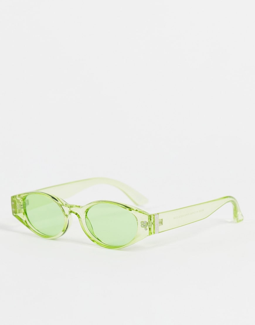 Reclaimed Vintage inspired unisex 00s squoval sunglasses in green | ASOS Style Feed