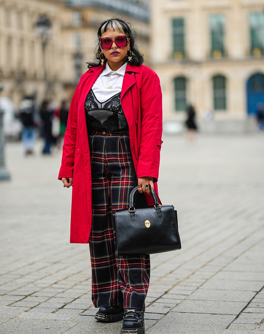 Woman in bright red coat | ASOS Style Feed