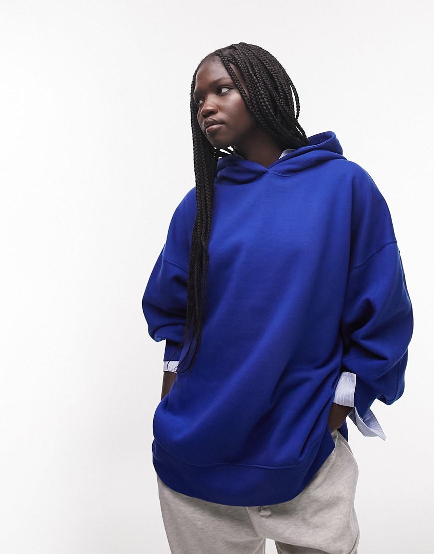 Topshop Blue Hooded Jumper | ASOS Stylefeed