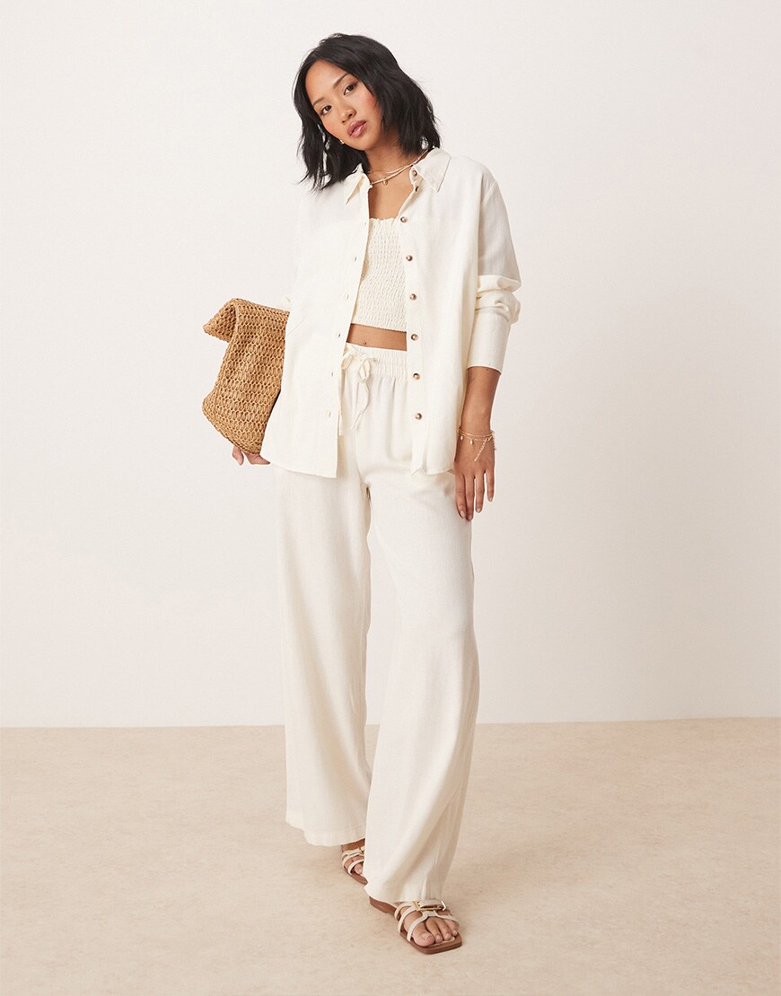 Model Wearing Linen Co-ord