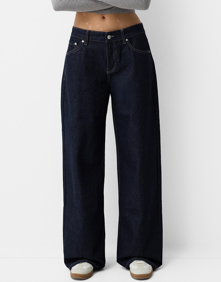Model Wearing Blue Jeans