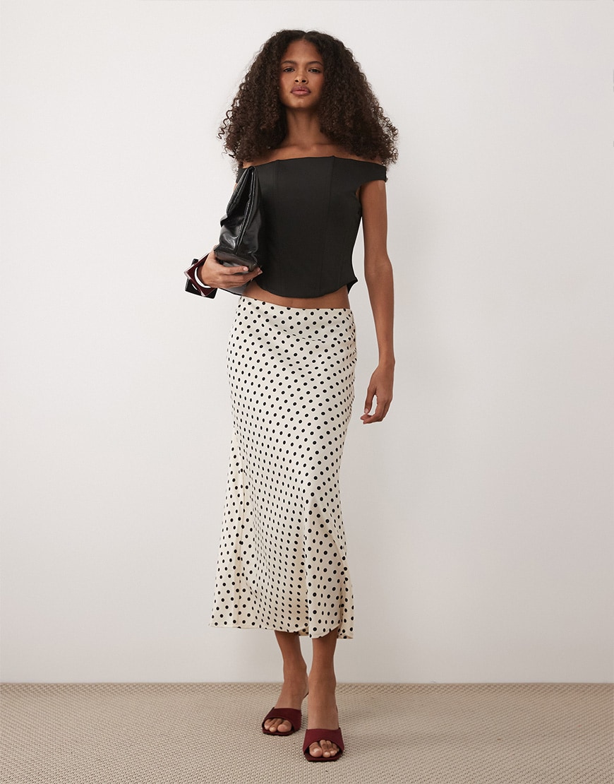 Woman Wearing Midi Skirt