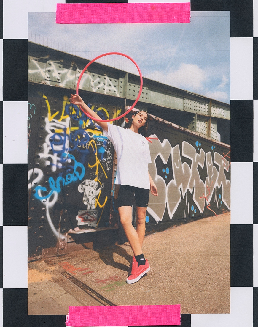 Model in pink Vans hula-hooping | ASOS Style Feed