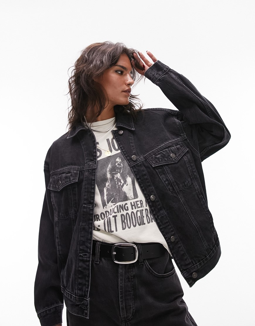 Black denim jacket
