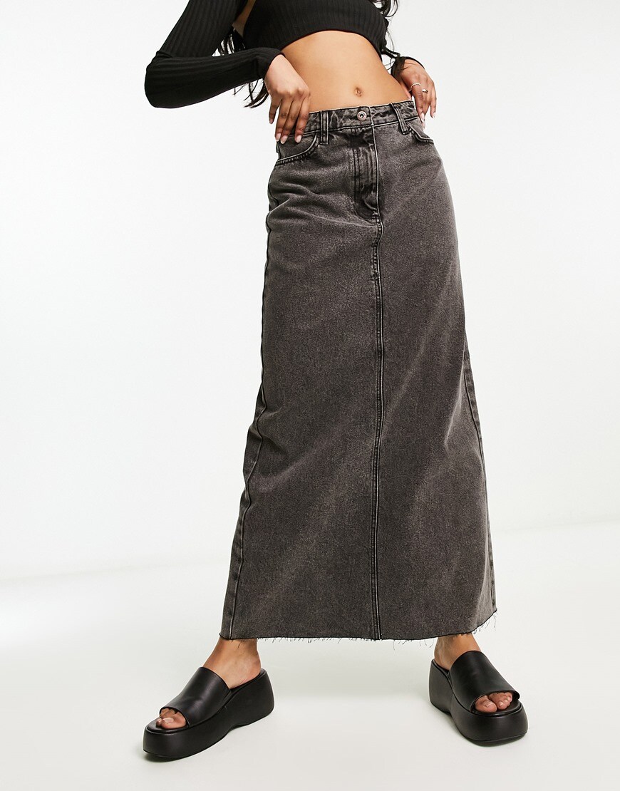 Denim maxi skirt