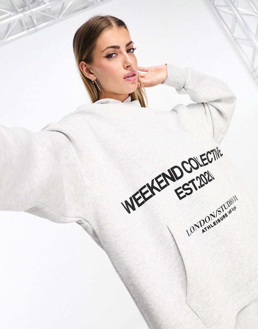 Woman wearing ASOS Weekend Collective Hoodie | ASOS Style Feed