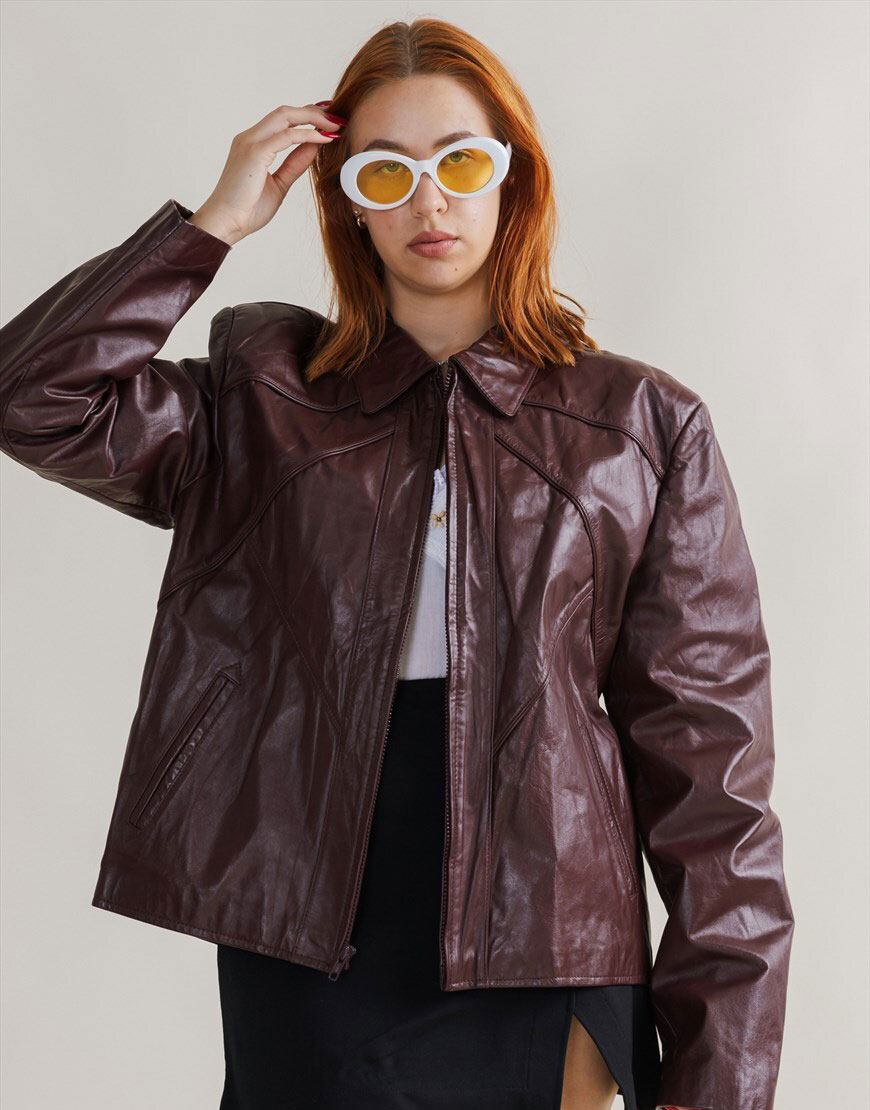 Woman wearing leather jacket | ASOS Style Feed