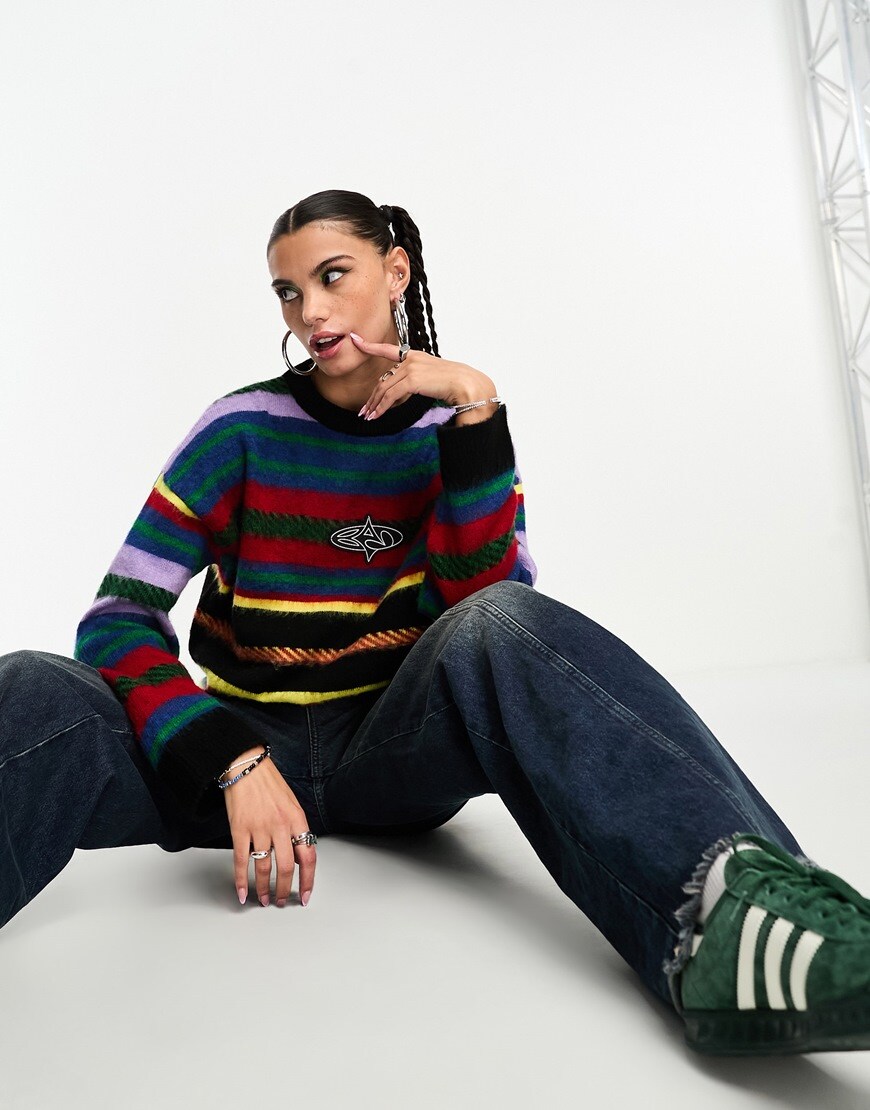 Woman wearing stripey jumper from Basic Pleasure Mode | ASOS Style Feed