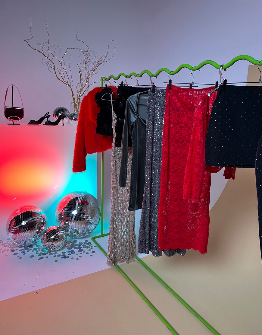 A rail of partywear| ASOS Style Feed