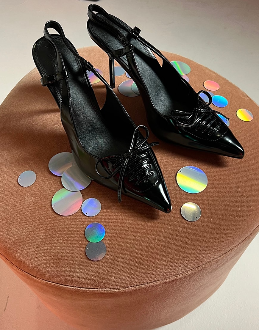 A pair of black pointed court shoes | ASOS Style Feed
