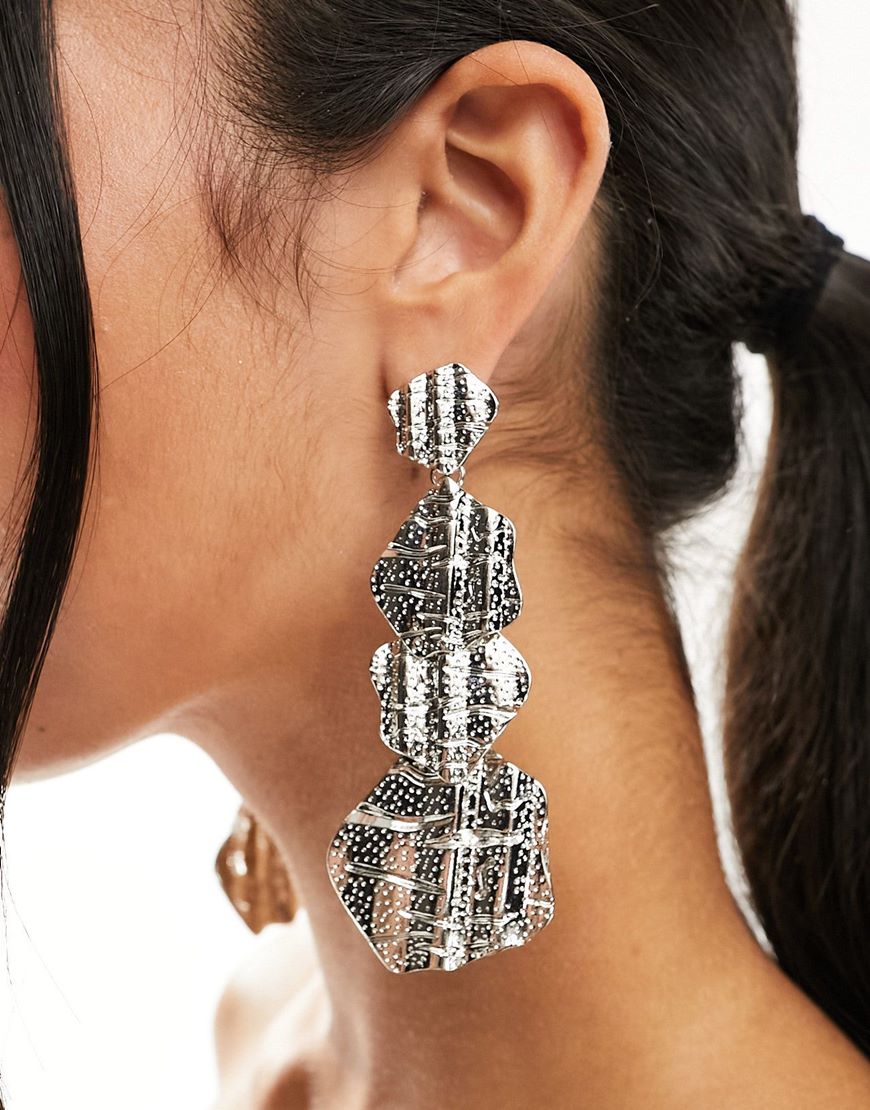 Silver drop earrings