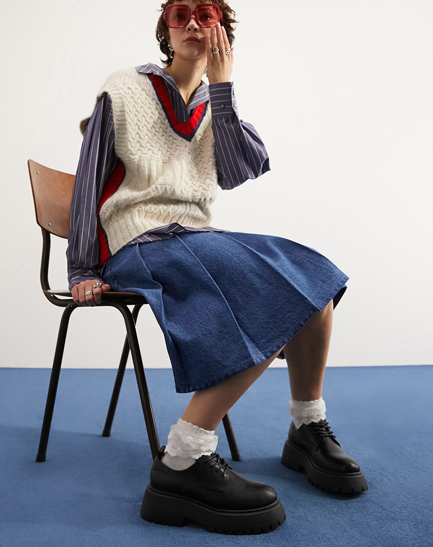 Blue midi skirt