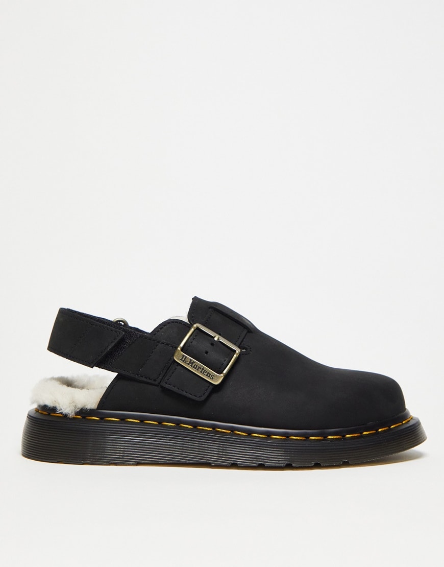 Dr Martens Jorge ii fur lined mules in black leather