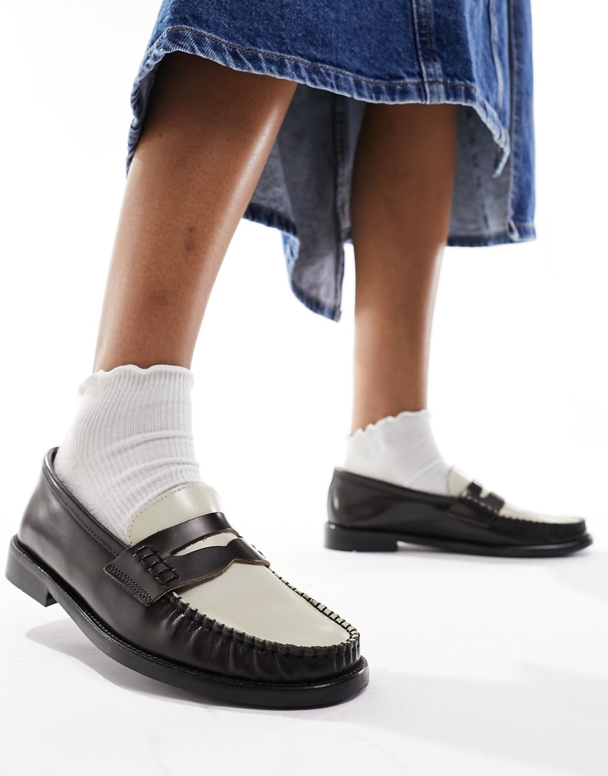 model wearing loafers