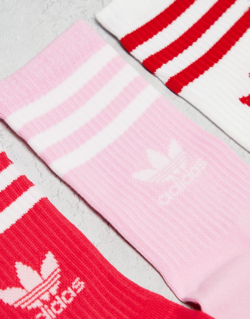 3 pink, white and red Adidas socks | ASOS Style Feed