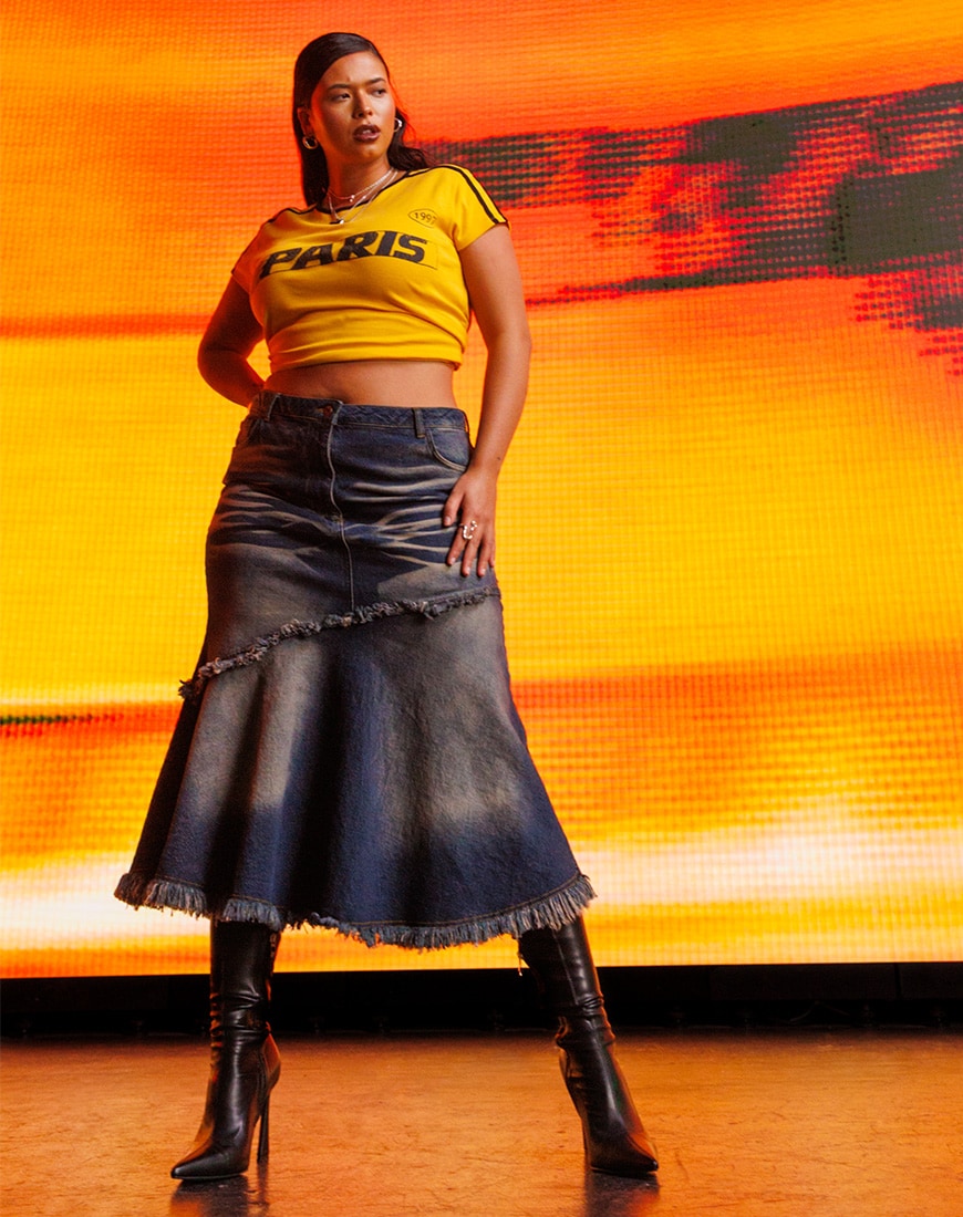 Fishtail denim skirt | ASOS Style Feed