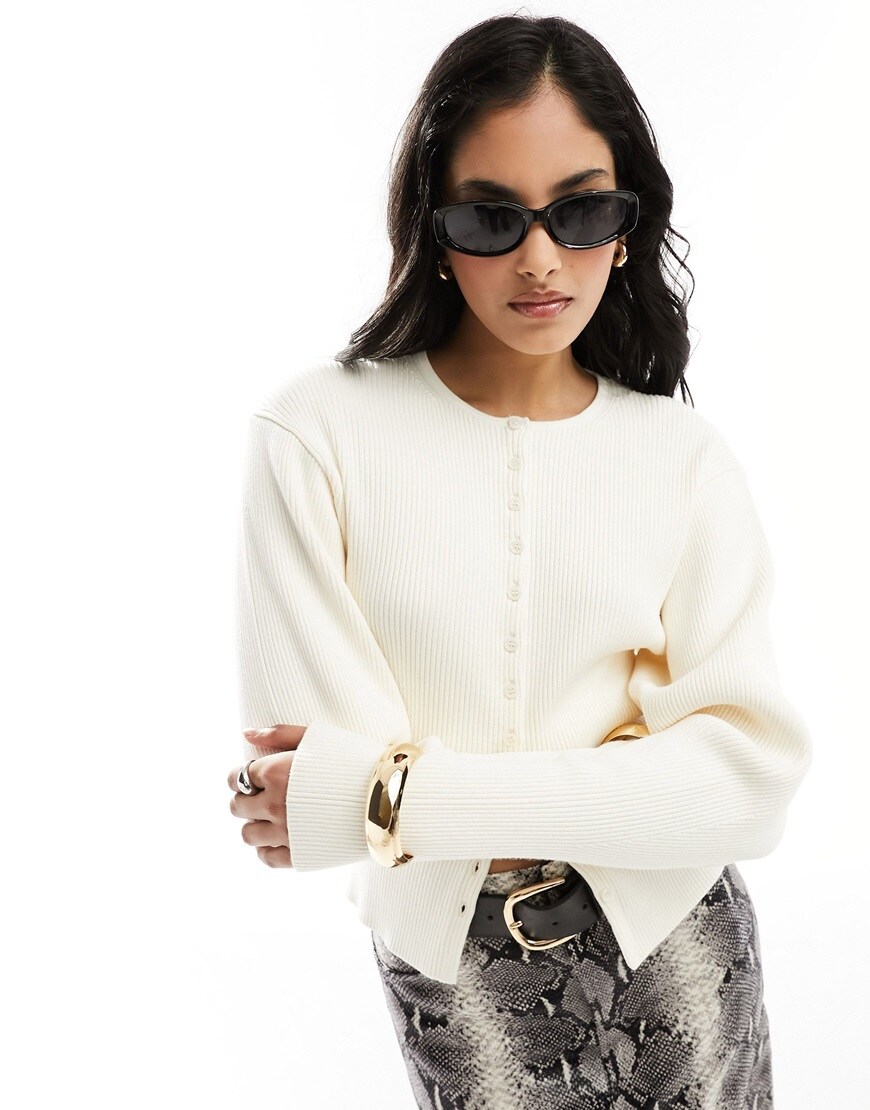 White knit cardigan