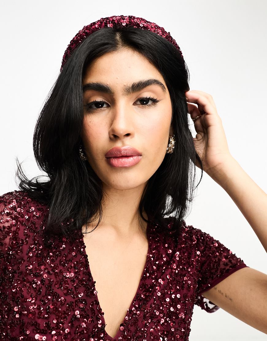 Model wearing sequin headband | ASOS Style Feed