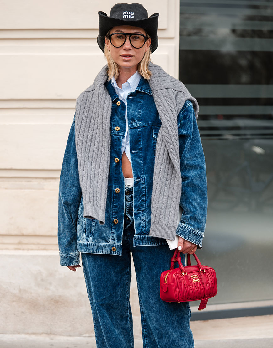 Woman wearing double denim | ASOS Style Feed