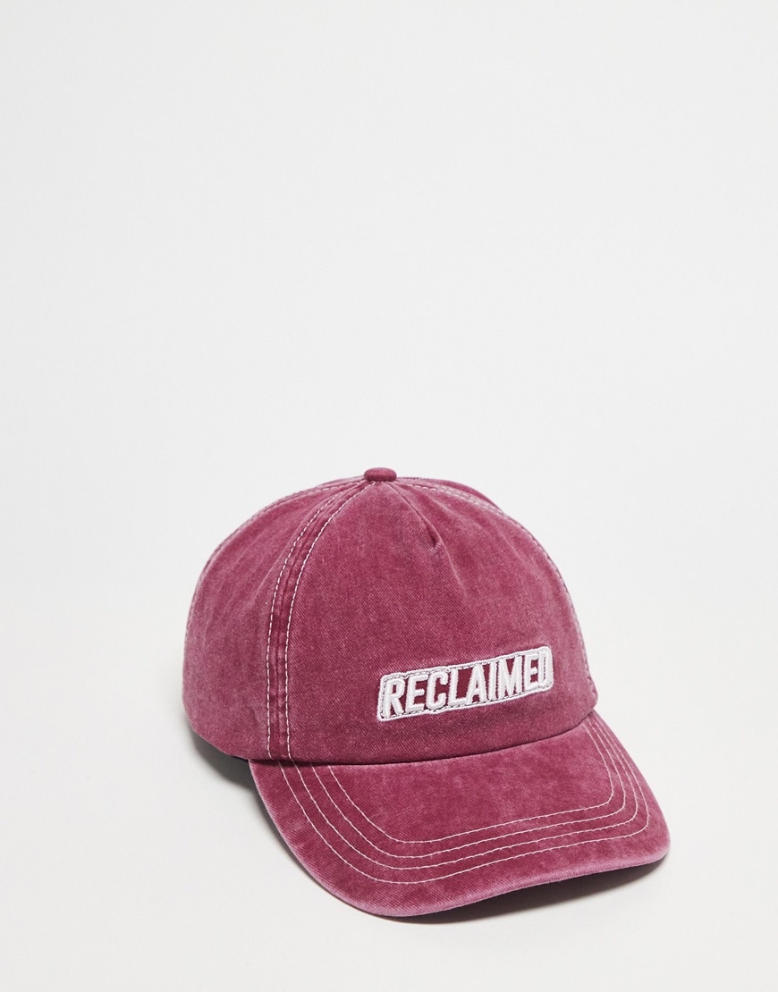 Reclaimed Vintage unisex logo cap in washed burgundy
