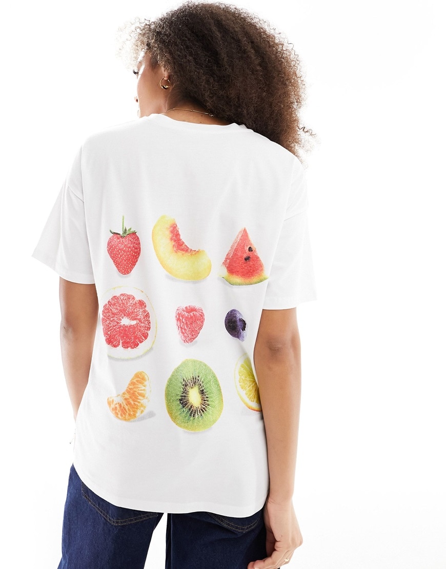 A woman wearing a fruit printed t-shirt | ASOS Style Feed