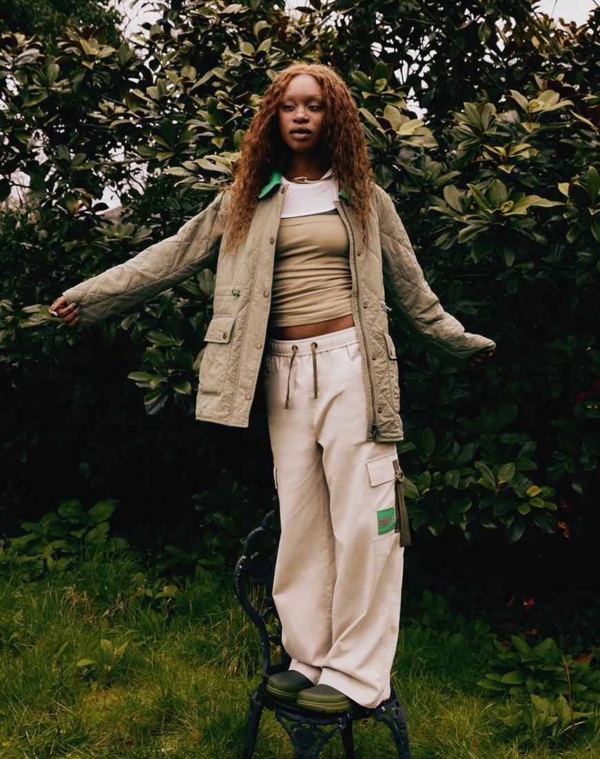 Debbie in Barbour cargos, jacket and two vests