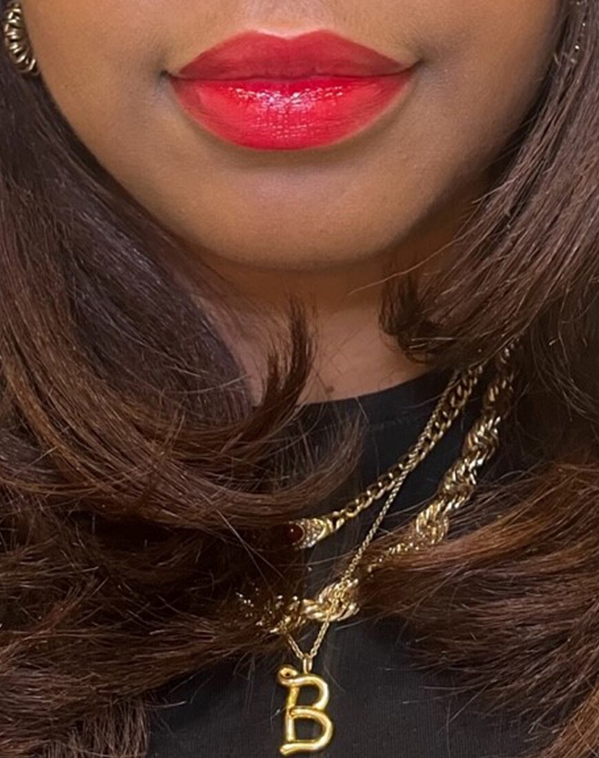 Barri wearing Benefit lip tint | ASOS Style Feed