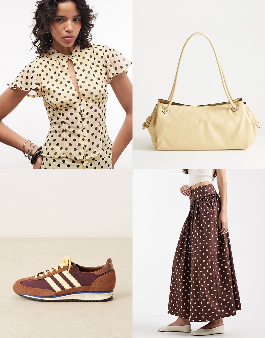 polka dot outfit collage|ASOS Style Feed