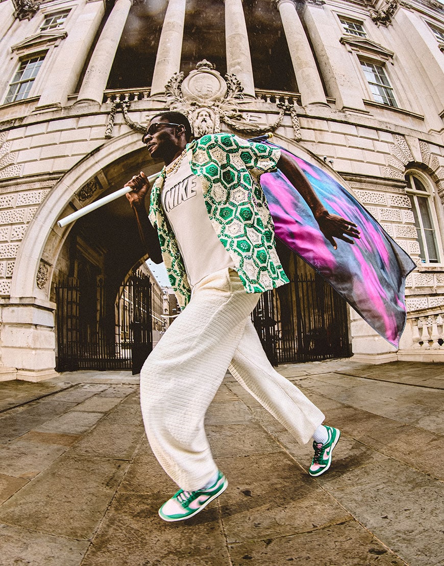 Model carrying a flag wearing a festival outfit | ASOS Style Feed