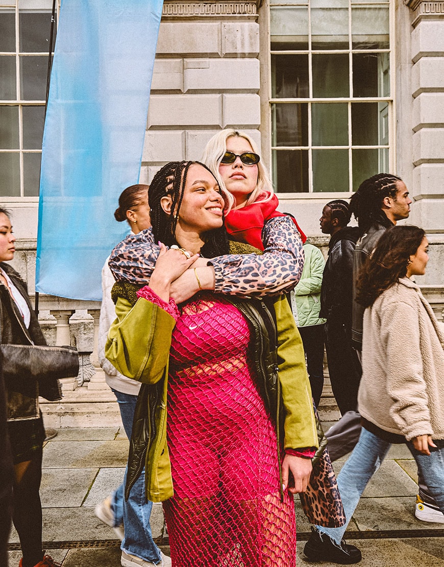 Model wearing pink crochet dress | ASOS Style Feed
