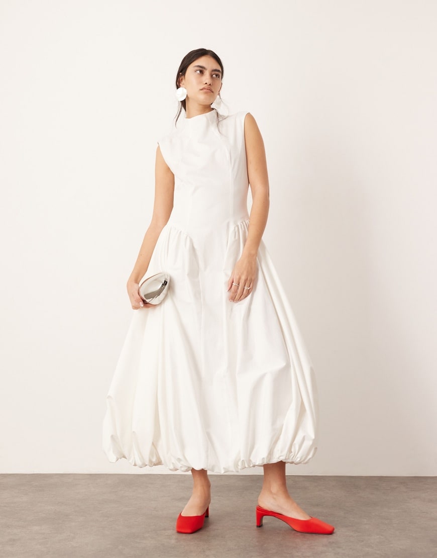 White summer drop waist dress