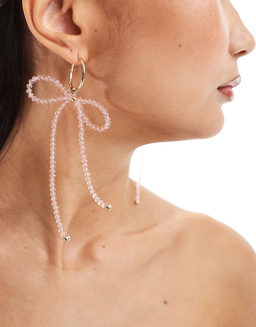 Beaded bow earrings