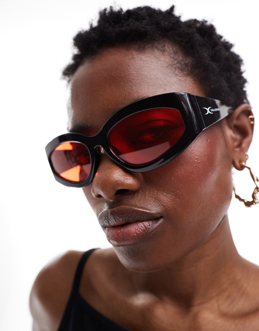 Sunglasses with red lenses