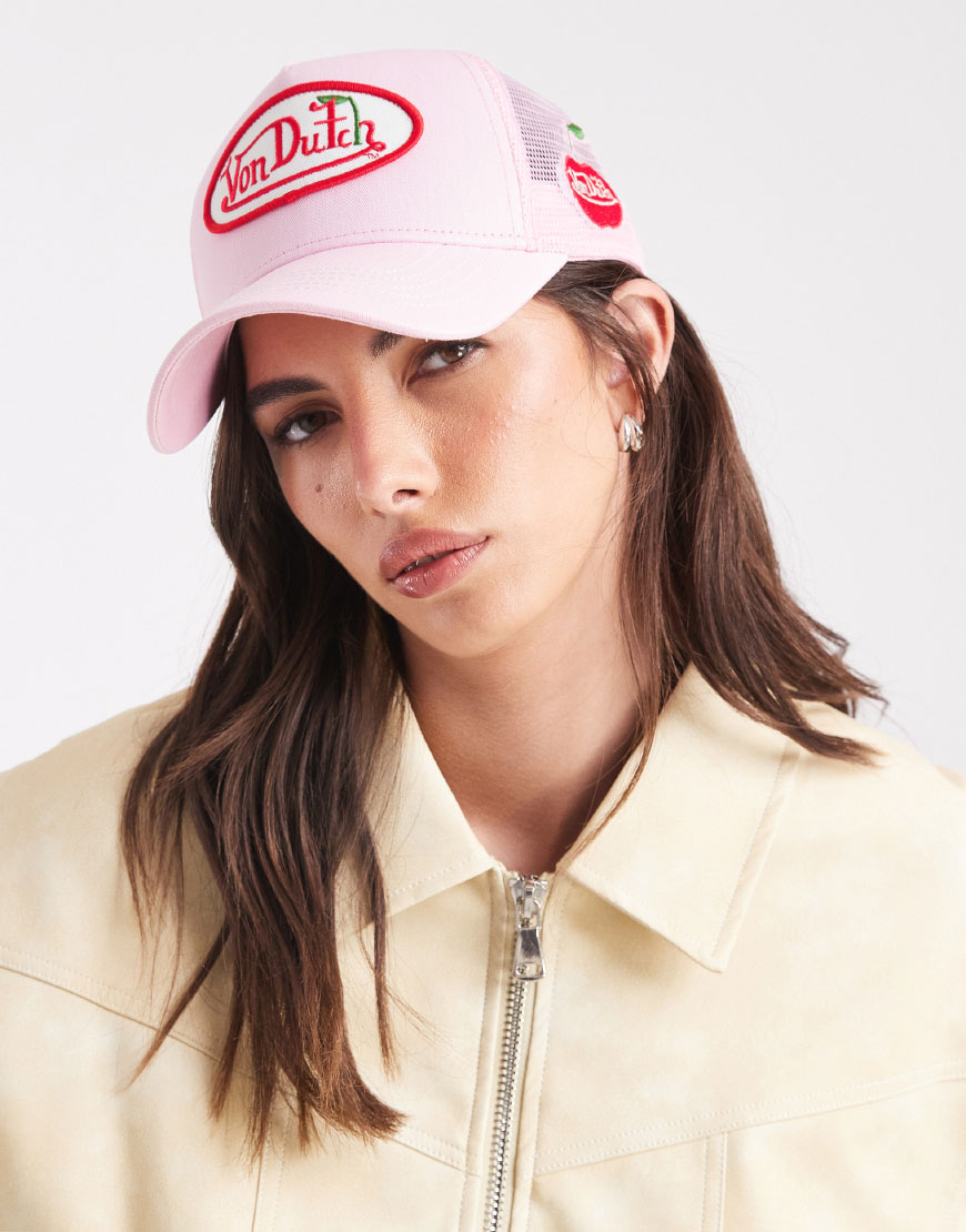 Von Dutch vd logo trucker cap in pink | ASOS Style Feed