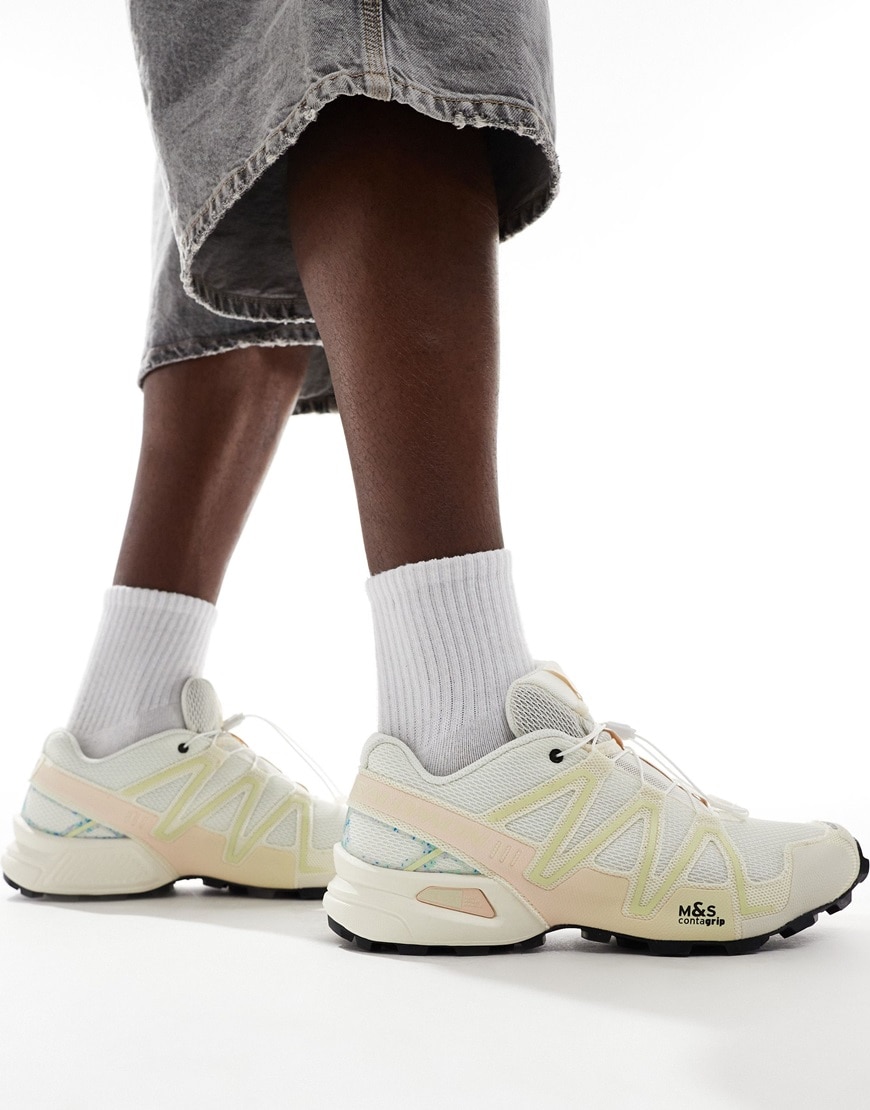 A model wearing Salomon Speedcross 3 Mindful unisex trainers in vanilla | ASOS Style Feed
