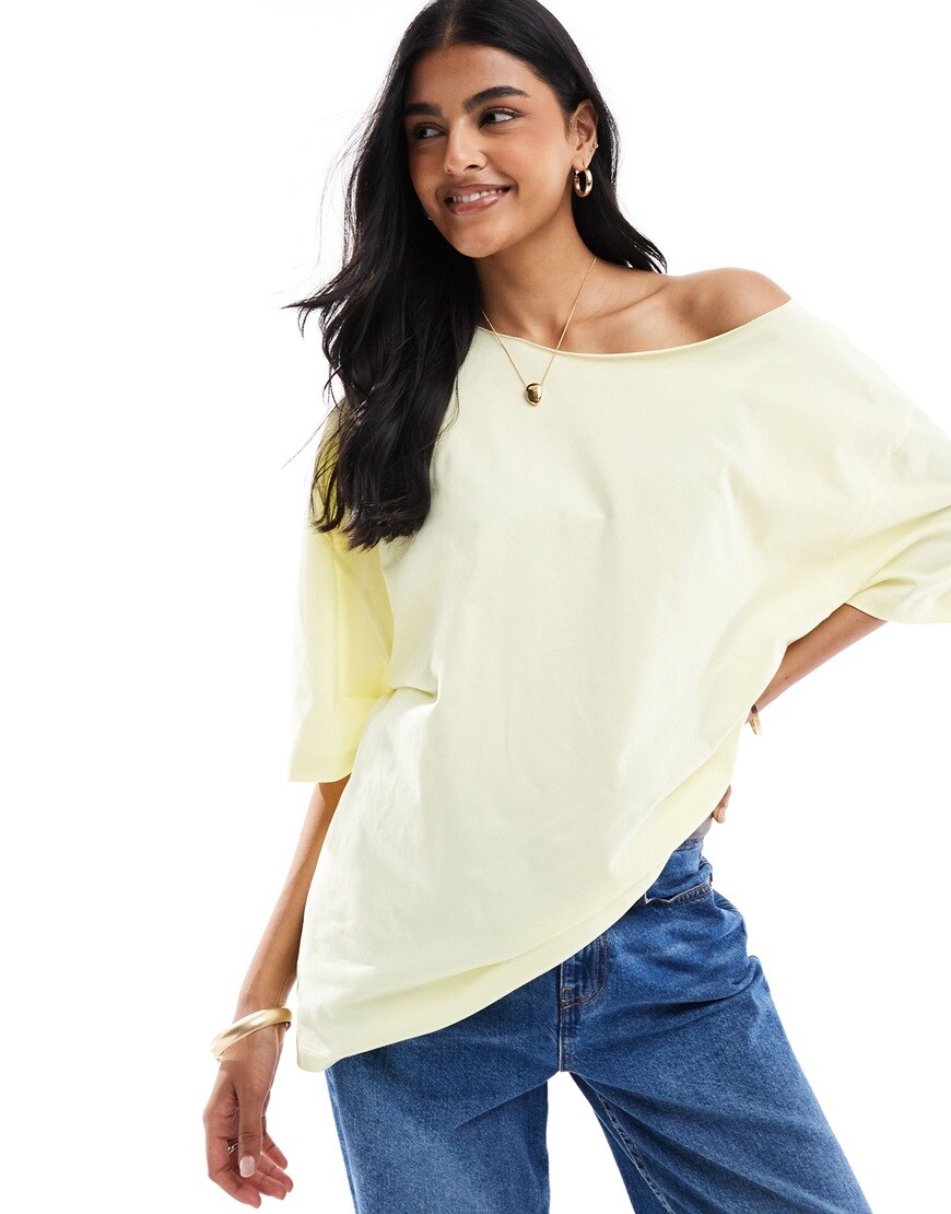  ASOS DESIGN relaxed off shoulder t-shirt | ASOS Style Feed