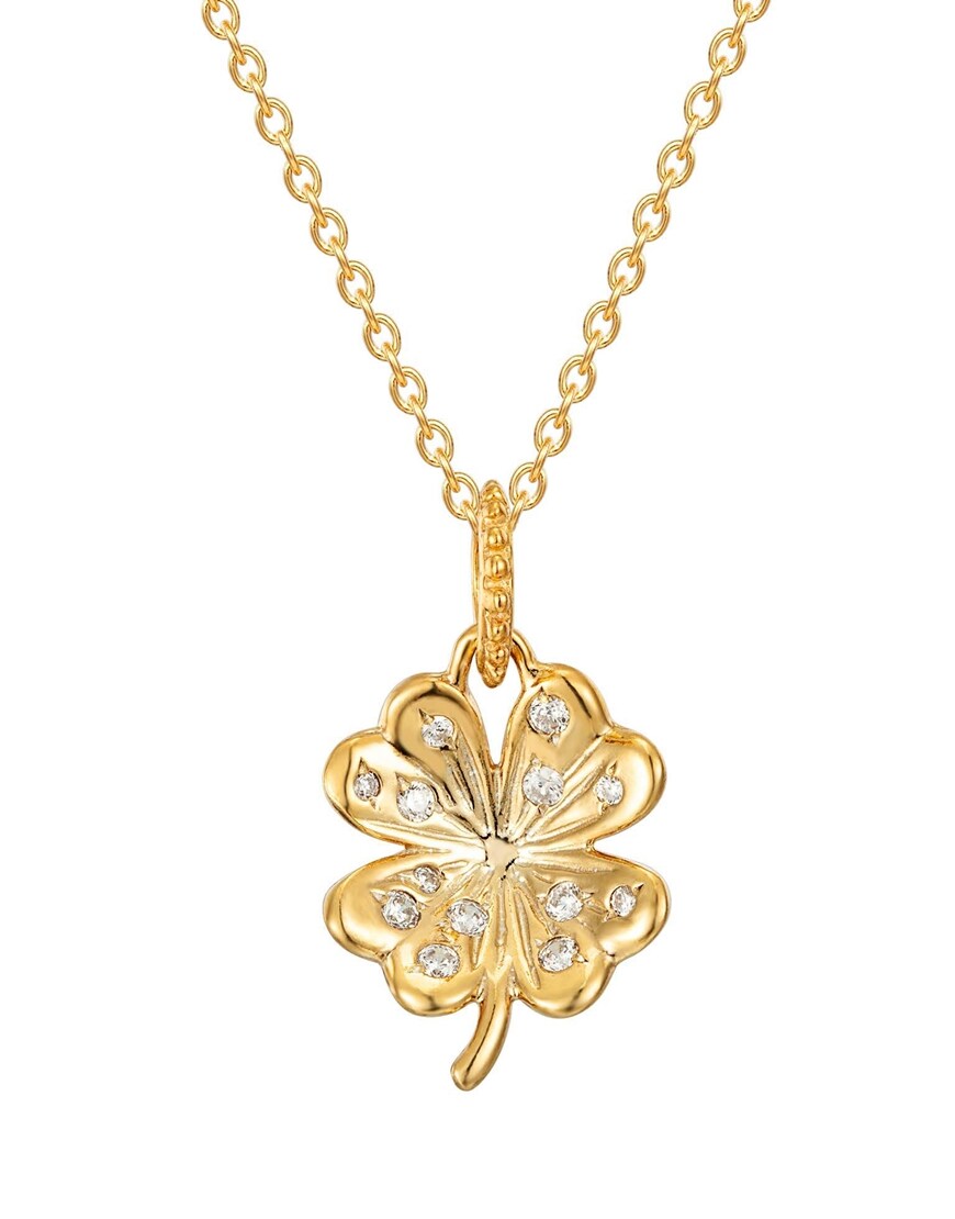 Gold four-leaf clover pendant