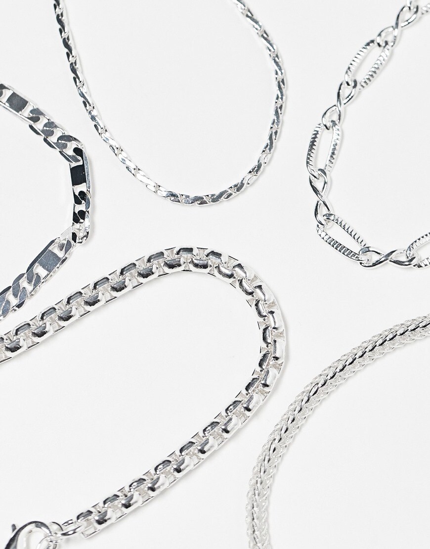 Set of silver-tone bracelets