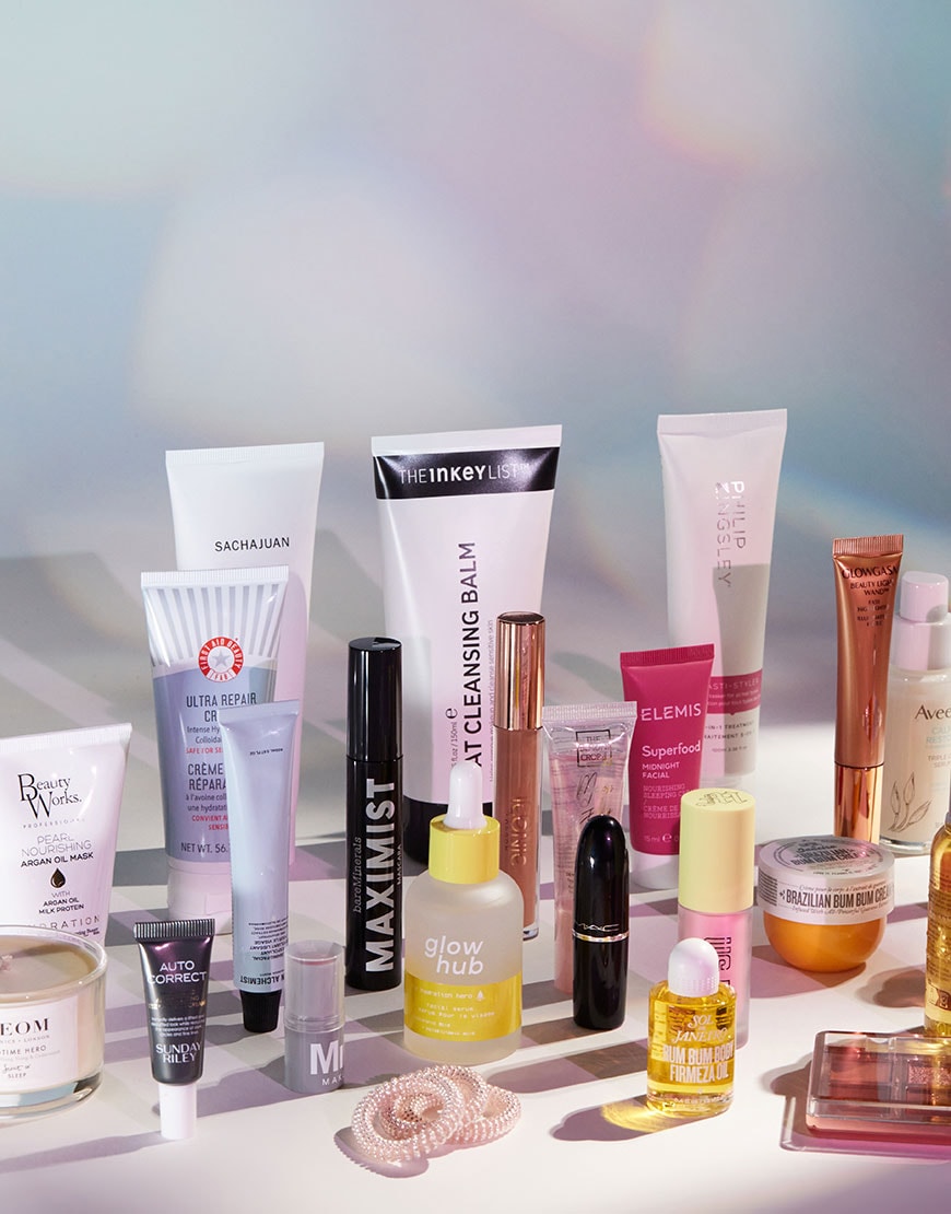 A selection of Face + Body products including the MAC lustreglass lipstick | ASOS Style Feed